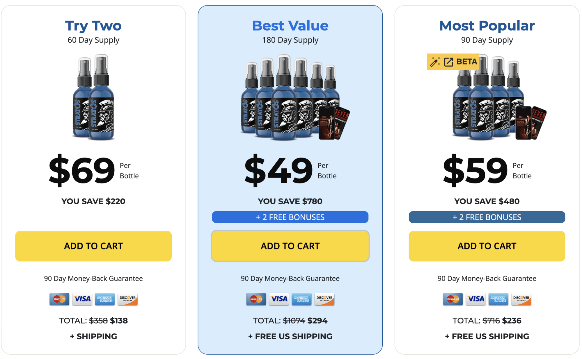 stratos pricing table